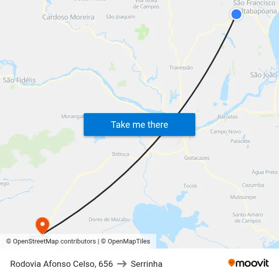Rodovia Afonso Celso, 656 to Serrinha map