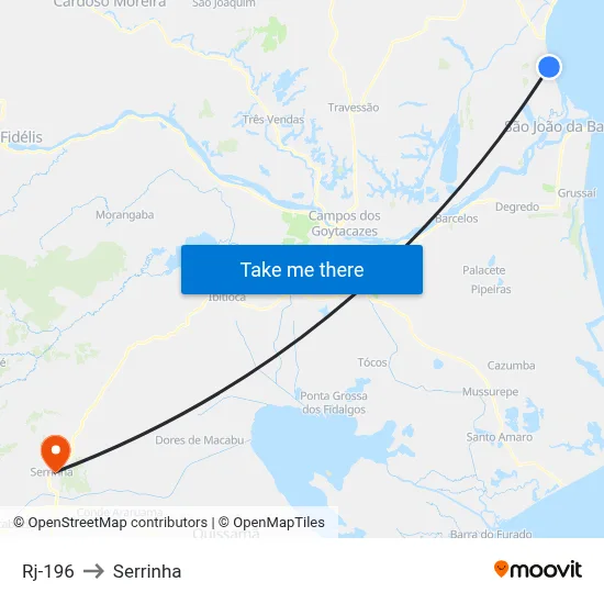 Rj-196 to Serrinha map