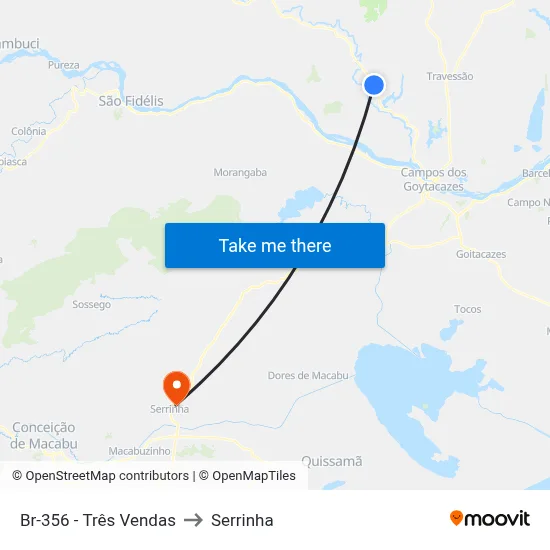 Br-356 - Três Vendas to Serrinha map