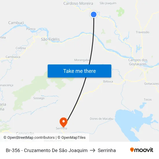 Br-356 - Cruzamento De São Joaquim to Serrinha map