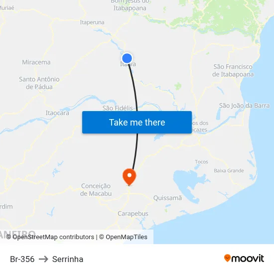 Br-356 to Serrinha map