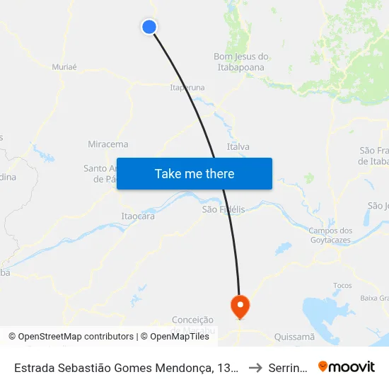 Estrada Sebastião Gomes Mendonça, 1320 to Serrinha map