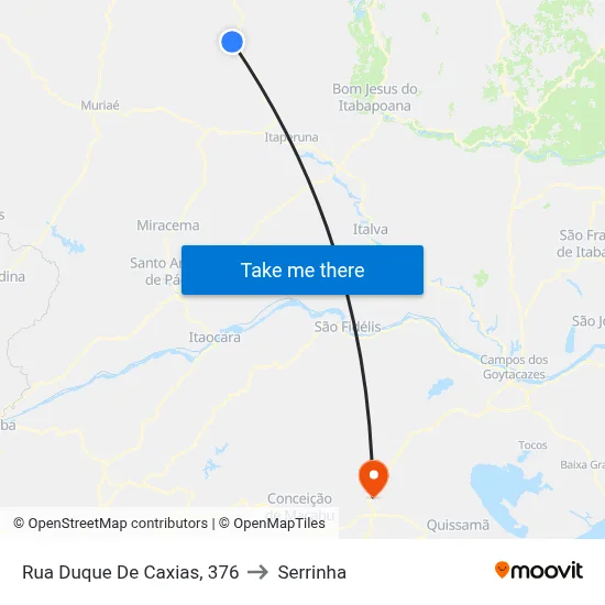 Rua Duque De Caxias, 376 to Serrinha map