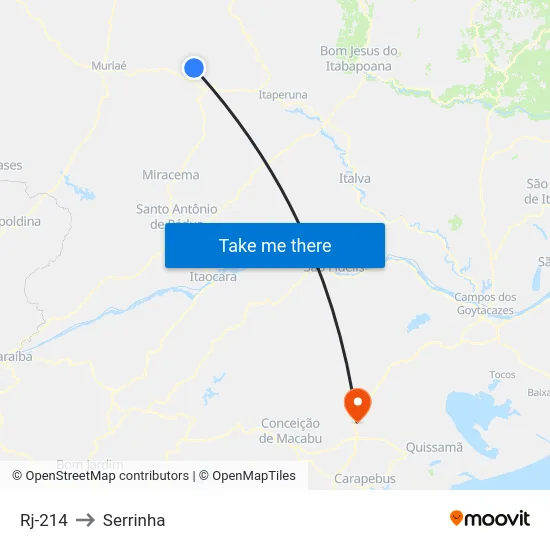 Rj-214 to Serrinha map