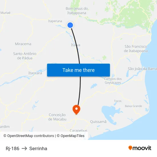 Rj-186 to Serrinha map