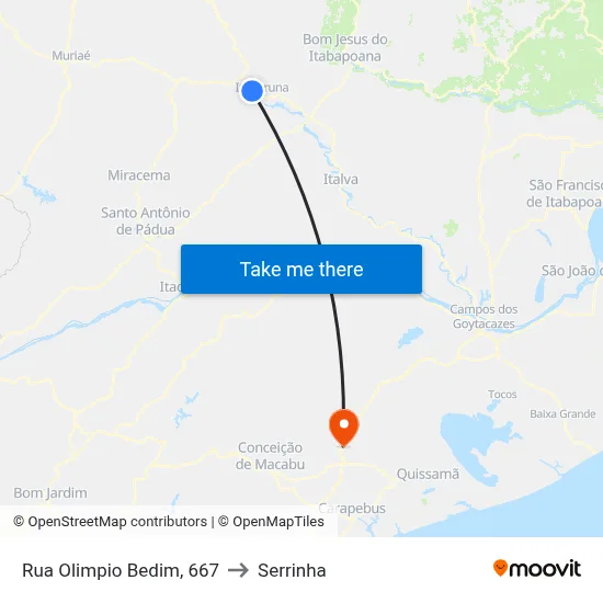 Rua Olimpio Bedim, 667 to Serrinha map