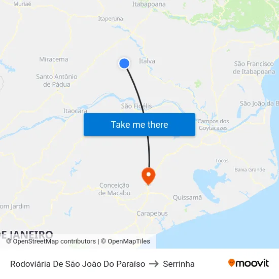 Rodoviária De São João Do Paraíso to Serrinha map