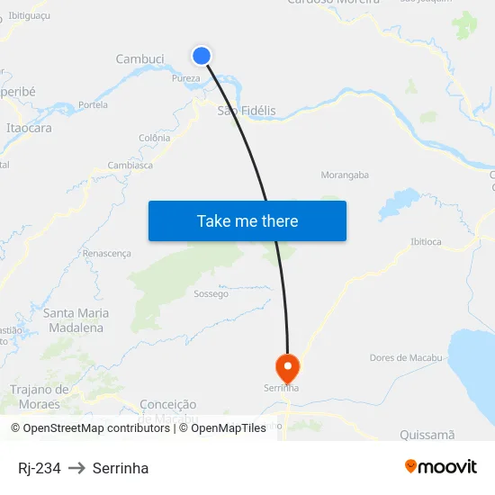 Rj-234 to Serrinha map