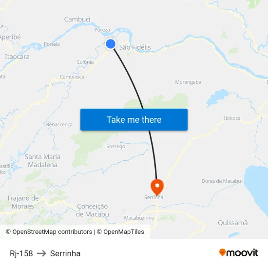 Rj-158 to Serrinha map