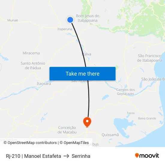 Rj-210 | Manoel Estafeta to Serrinha map