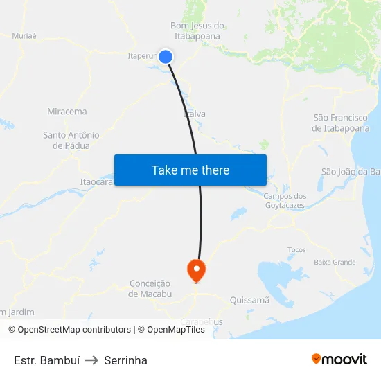 Estr. Bambuí to Serrinha map