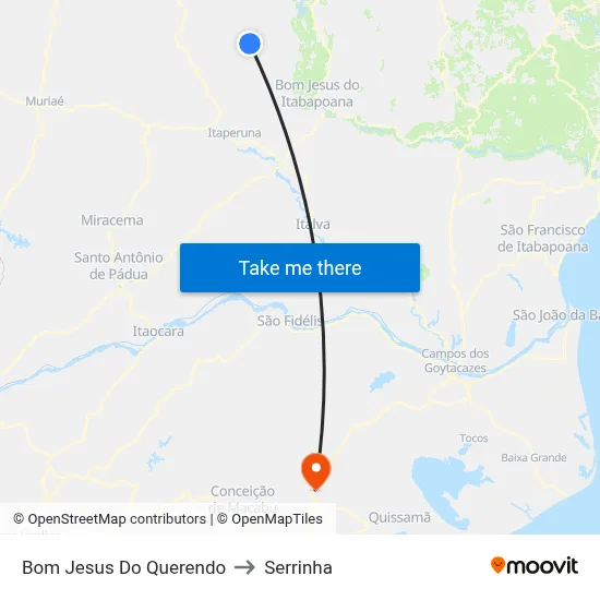 Bom Jesus Do Querendo to Serrinha map