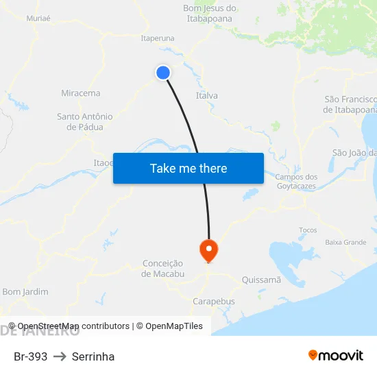 Br-393 to Serrinha map