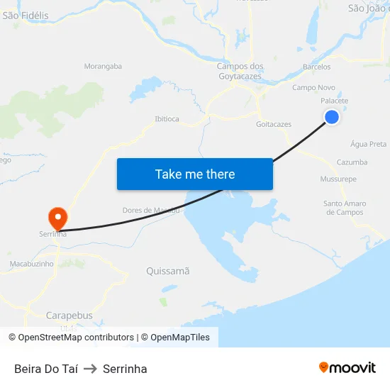 Beira Do Taí to Serrinha map