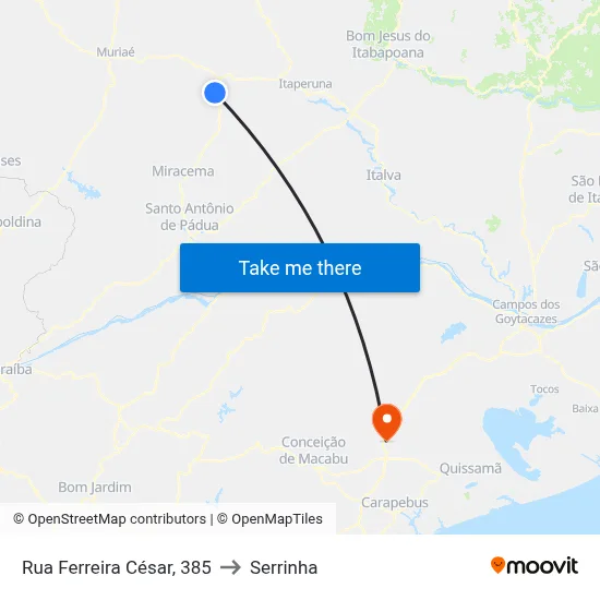 Rua Ferreira César, 385 to Serrinha map