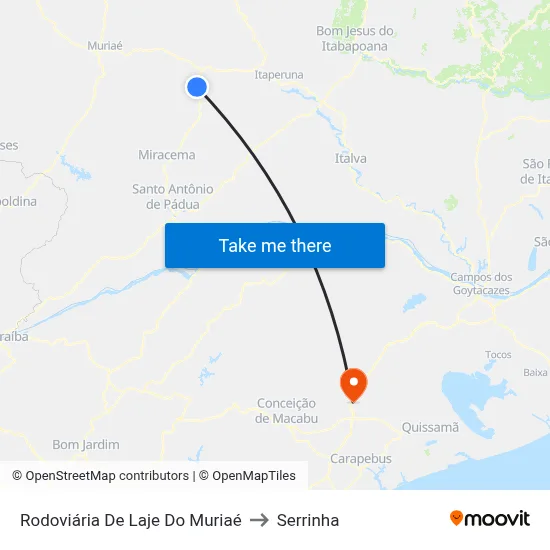 Rodoviária De Laje Do Muriaé to Serrinha map