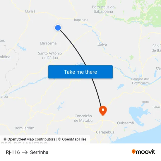 Rj-116 to Serrinha map