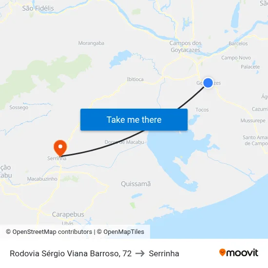 Rodovia Sérgio Viana Barroso, 72 to Serrinha map
