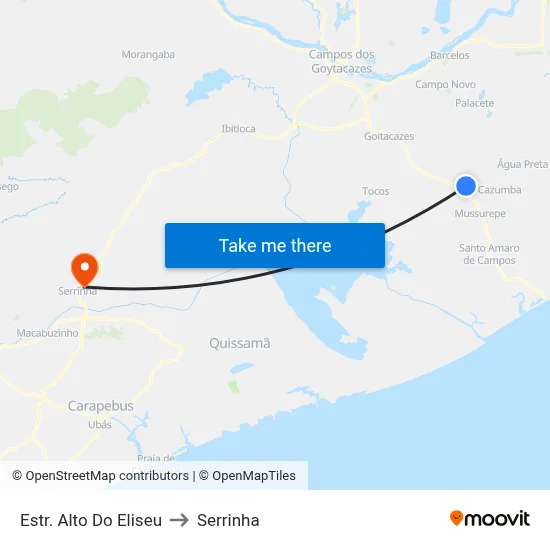 Estr. Alto Do Eliseu to Serrinha map