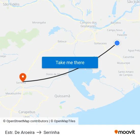 Estr. De Aroeira to Serrinha map