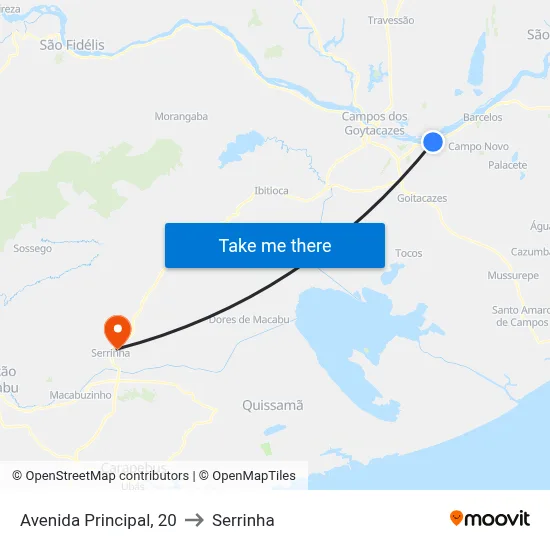Avenida Principal, 20 to Serrinha map