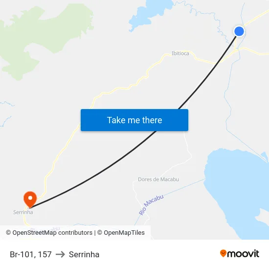 Br-101, 157 to Serrinha map