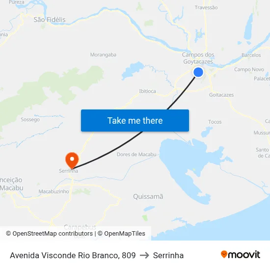 Avenida Visconde Rio Branco, 809 to Serrinha map
