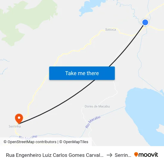 Rua Engenheiro Luiz Carlos Gomes Carvalho, 25 to Serrinha map