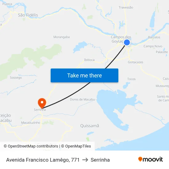 Avenida Francisco Lamêgo, 771 to Serrinha map
