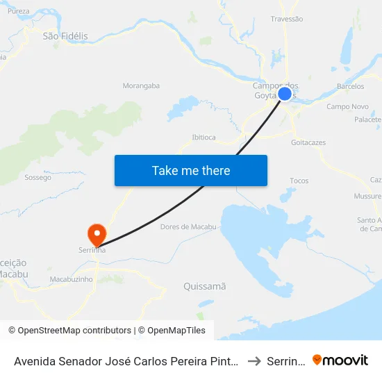 Avenida Senador José Carlos Pereira Pinto, 279 to Serrinha map