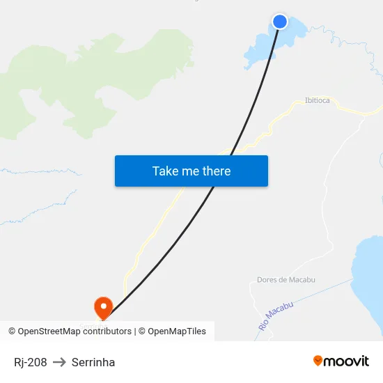 Rj-208 to Serrinha map