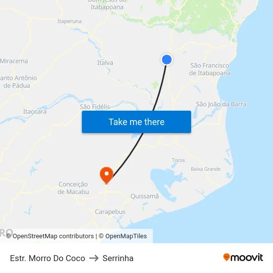 Estr. Morro Do Coco to Serrinha map