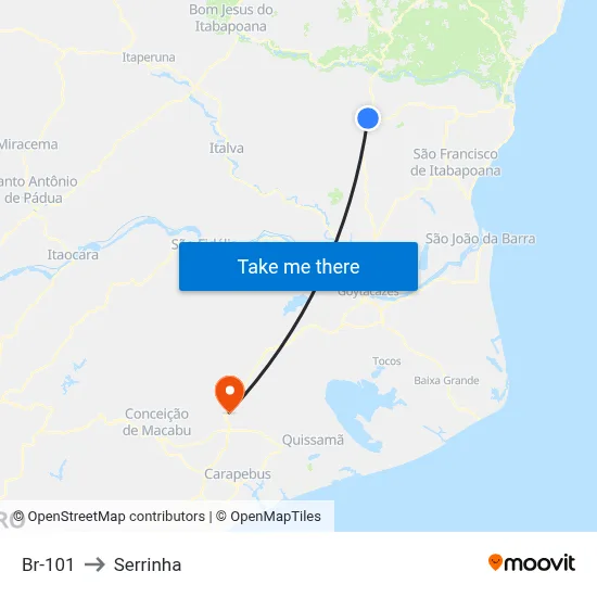 Br-101 to Serrinha map