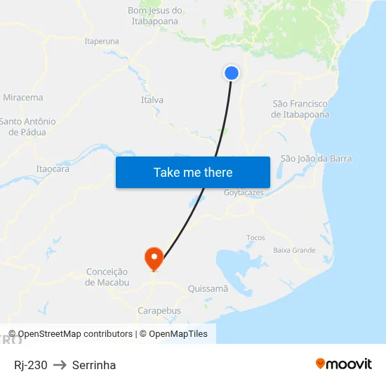 Rj-230 to Serrinha map