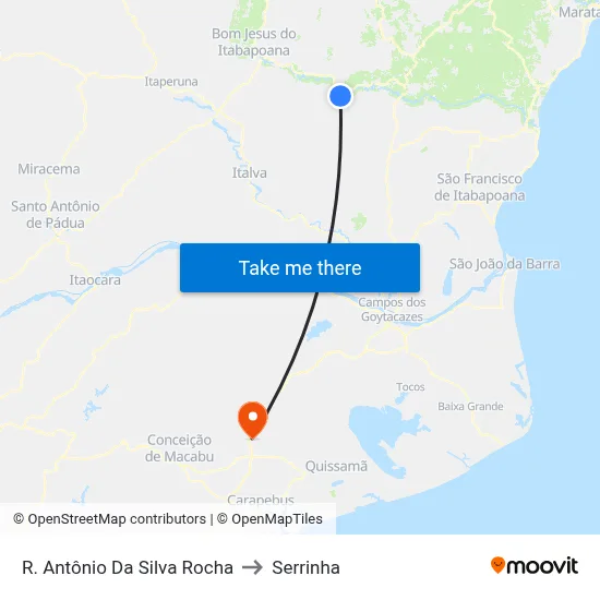R. Antônio Da Silva Rocha to Serrinha map