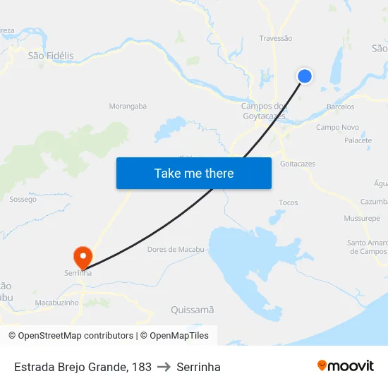 Estrada Brejo Grande, 183 to Serrinha map