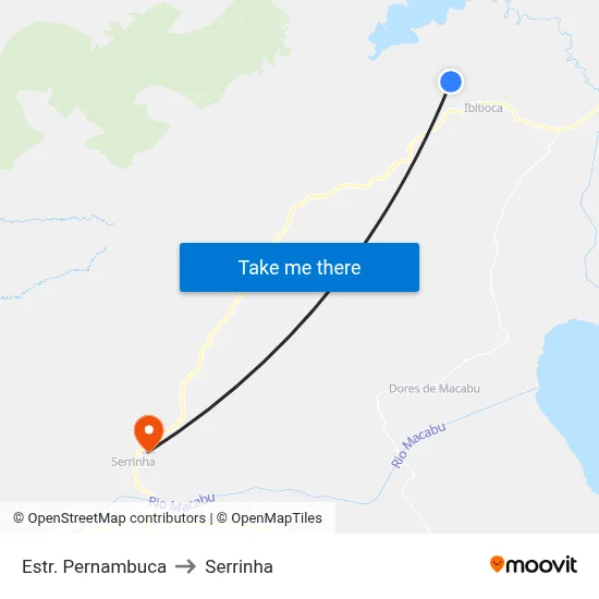Estr. Pernambuca to Serrinha map