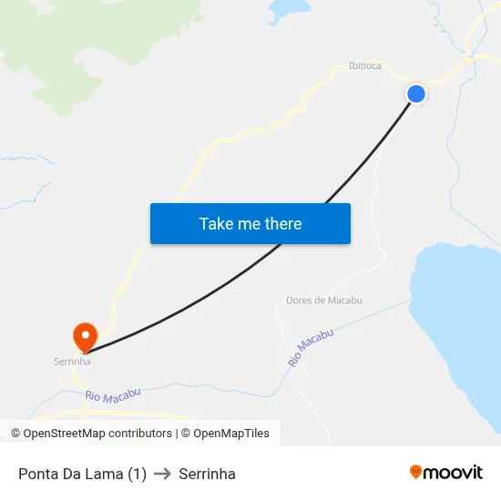 Ponta Da Lama (1) to Serrinha map