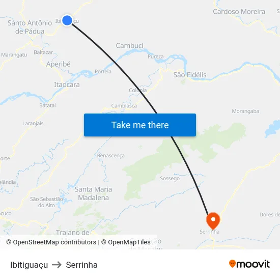 Ibitiguaçu to Serrinha map