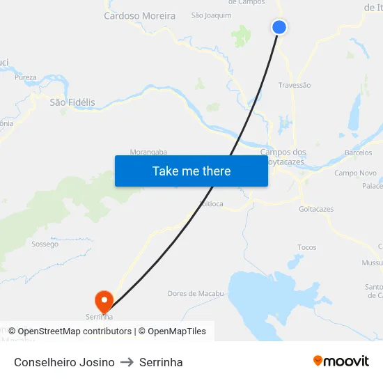 Conselheiro Josino to Serrinha map