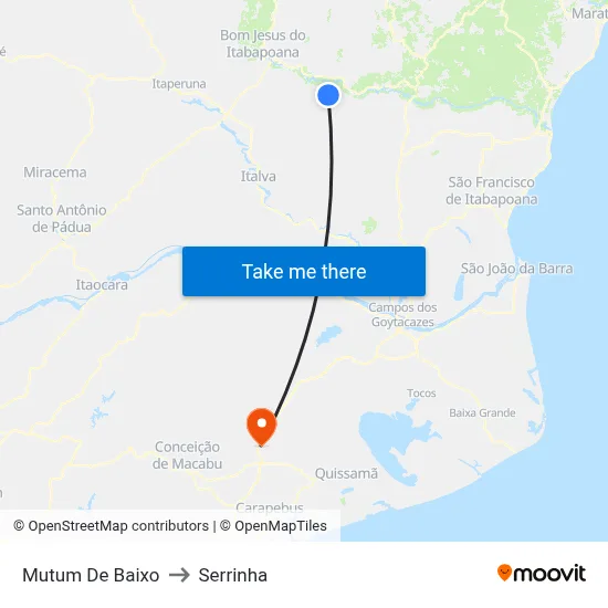 Mutum De Baixo to Serrinha map