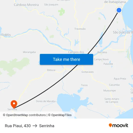 Rua Piaui, 430 to Serrinha map