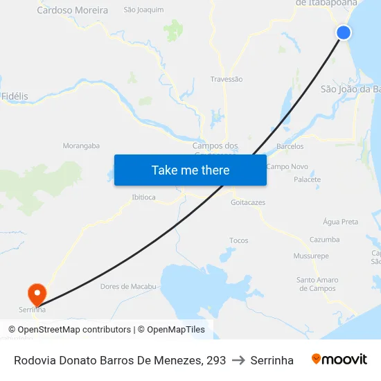 Rodovia Donato Barros De Menezes, 293 to Serrinha map
