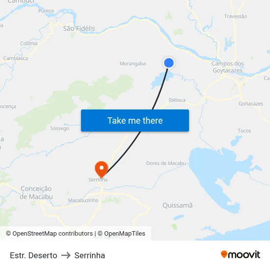 Estr. Deserto to Serrinha map
