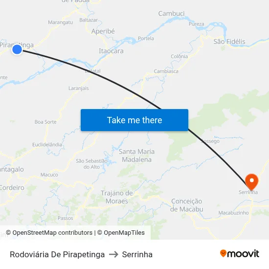 Rodoviária De Pirapetinga to Serrinha map
