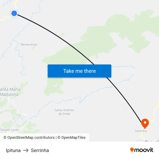 Ipituna to Serrinha map