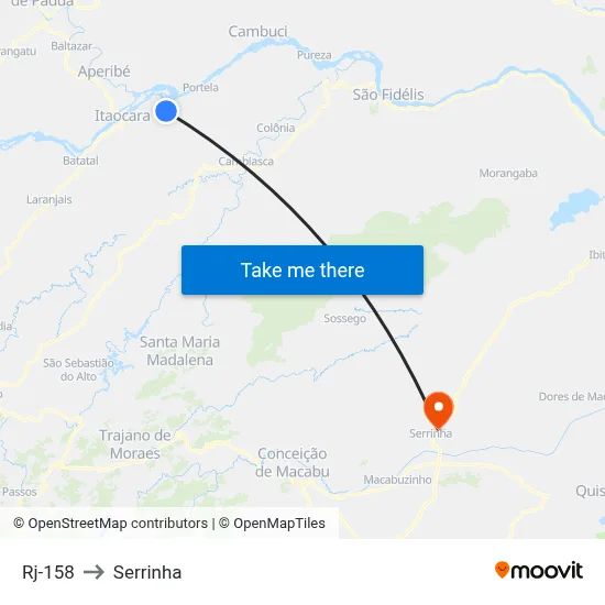 Rj-158 to Serrinha map