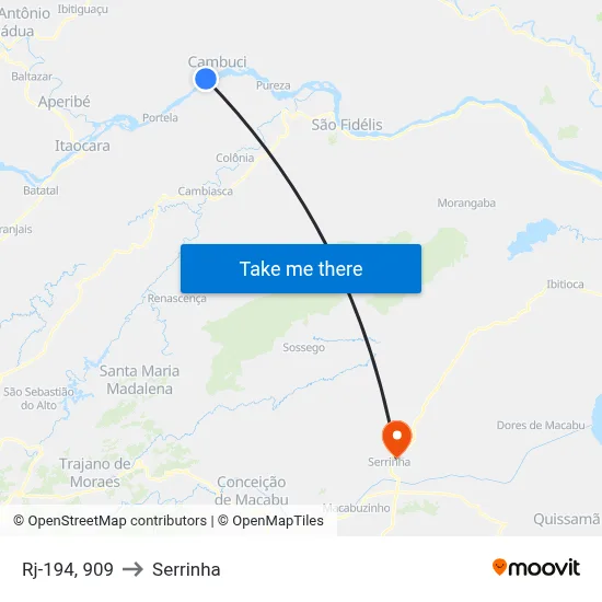 Rj-194, 909 to Serrinha map
