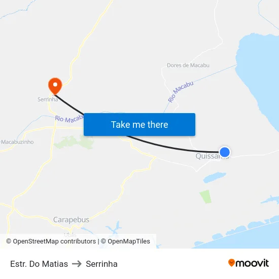 Estr. Do Matias to Serrinha map