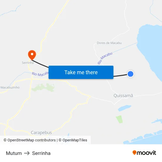 Mutum to Serrinha map
